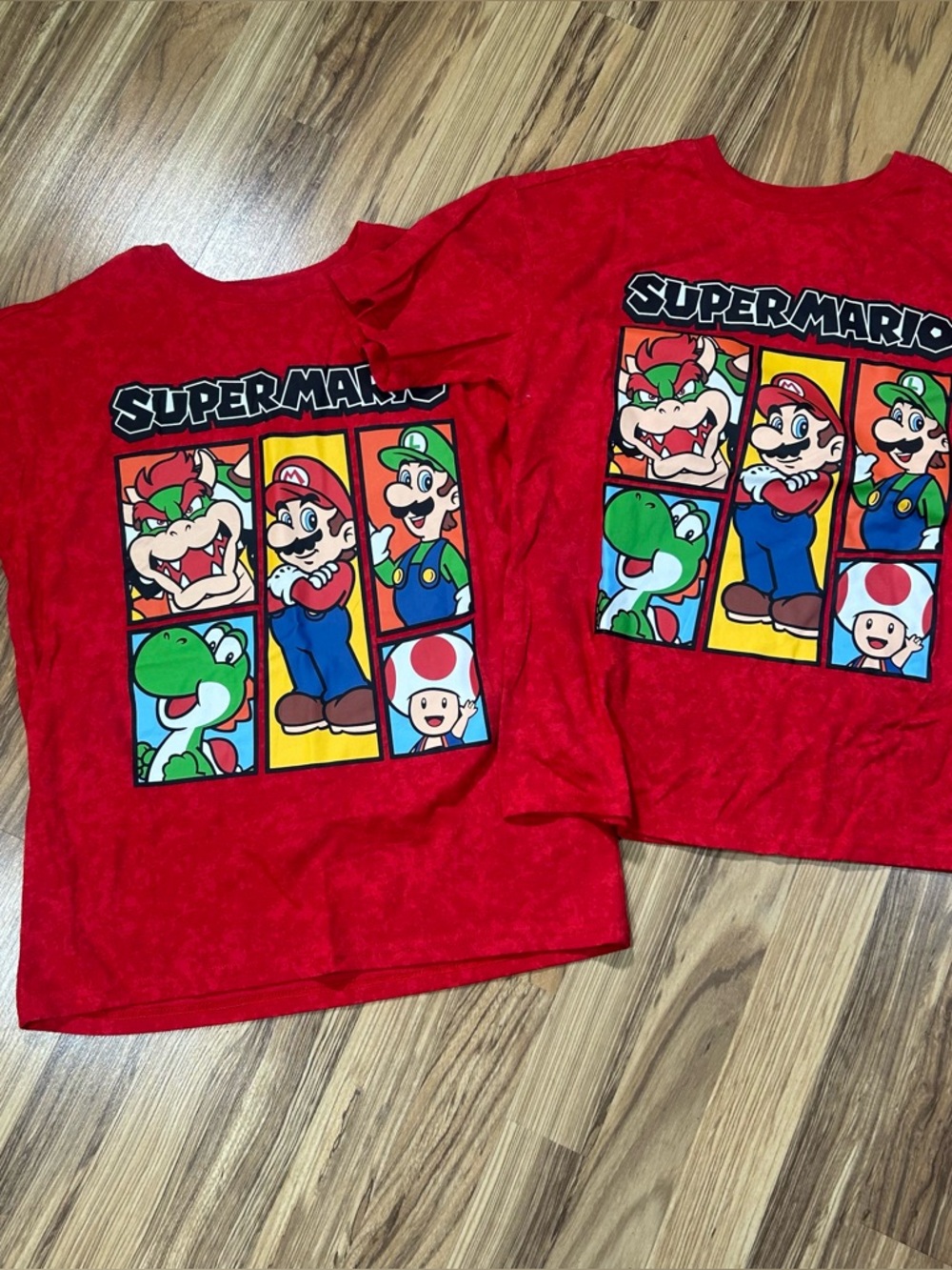 Super Mario Boys Short Sleeve Graphic Print T-Shirt Size XL (14-16) Lot Of 2
